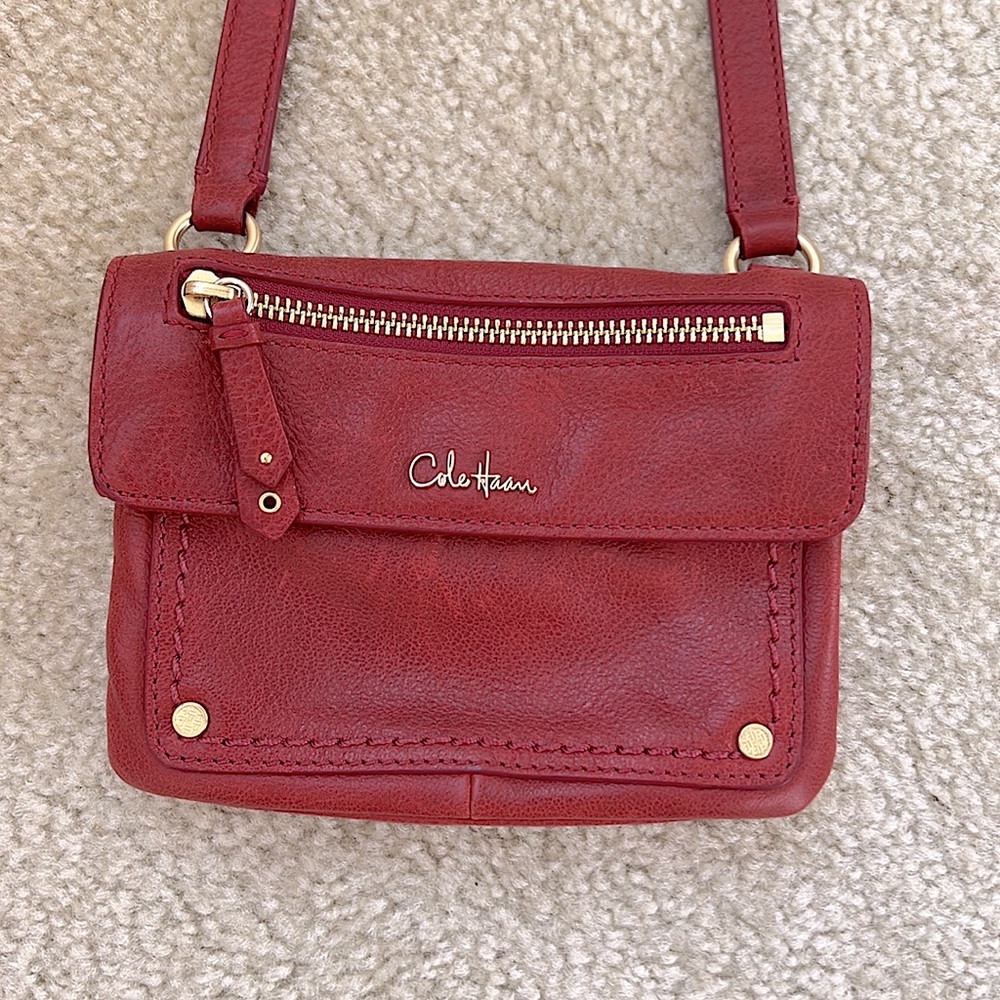 Cole Haan Leather Red Crossbody Purse